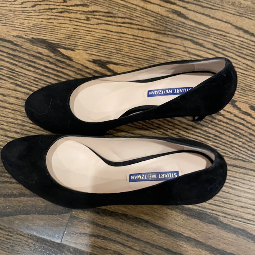 Stuart Weitzman Beatrix Black Suede Pumps 6.5